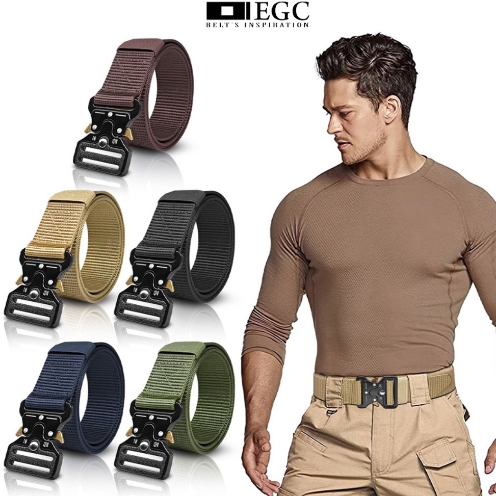 HFQ319 COD TERMURAH IKAT PINGGANG NYLON CANVAS POLOS LORENG  SABUK PRIA NYLON POLOS LORENG  GESPER N