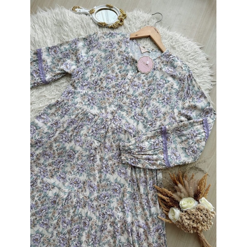 Dicari Dress by Airin DBA warna bunga purple size S/M