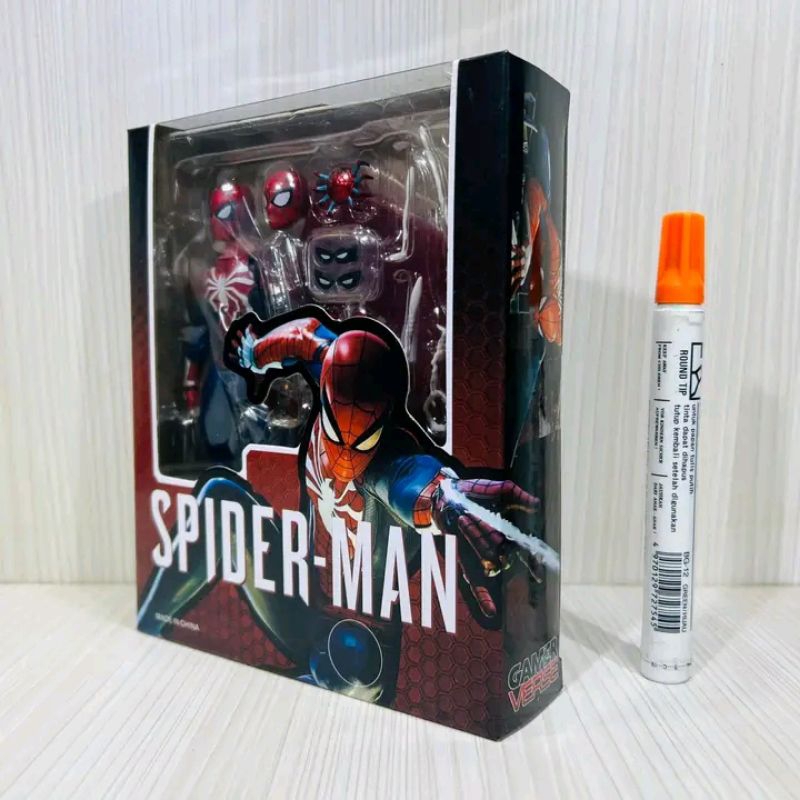 Mainan action figureShf spiderman ps4shfiguarts recast bandaitinggi sekitar 6 inchFull artikulasiDet