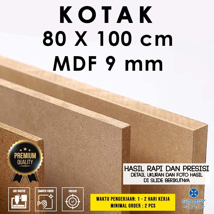 Kotak uk. 80 x 100 cm - MDF 9 mm -  Papan Kayu MDF / Triplek