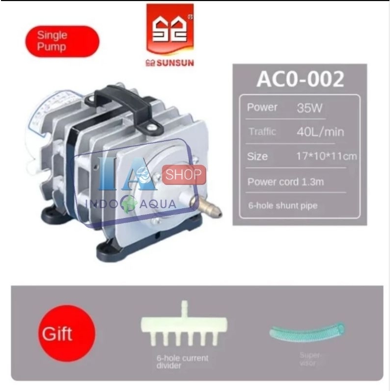 Sunsun Electromagnetic ACO-002 Air Compressor / Pompa Udara