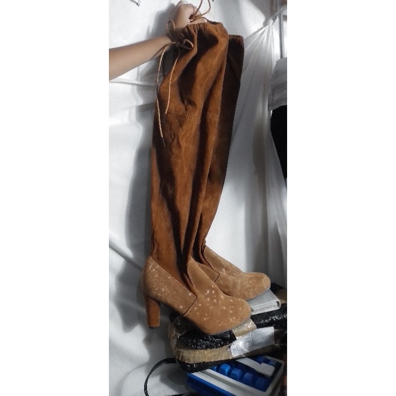 long boots, sepatu boot panjang bahan suede size  37