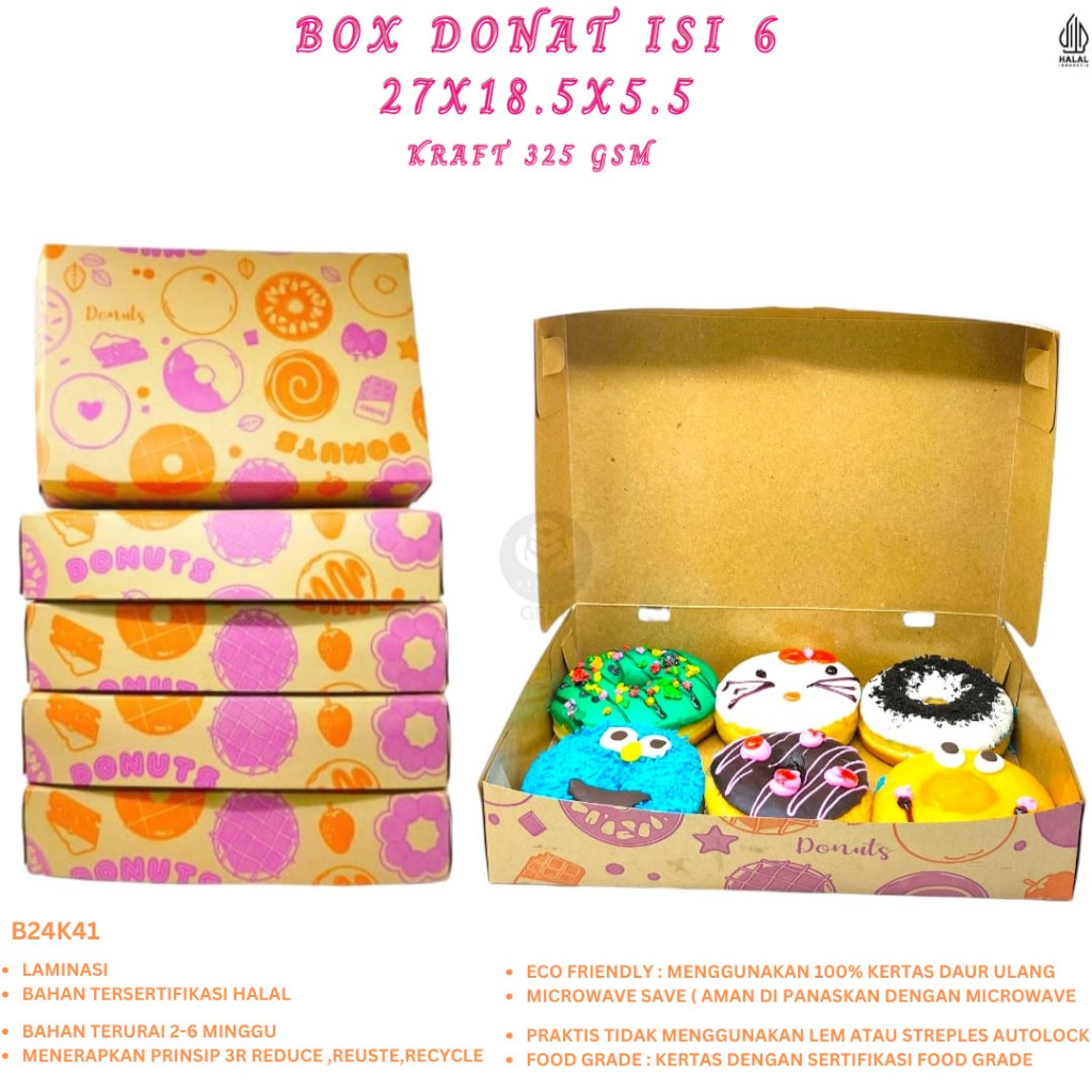 

Dus Donat Box Donat Isi 6 Dus Donat Motif (B24K41-27X18.5X5.5 Cm)