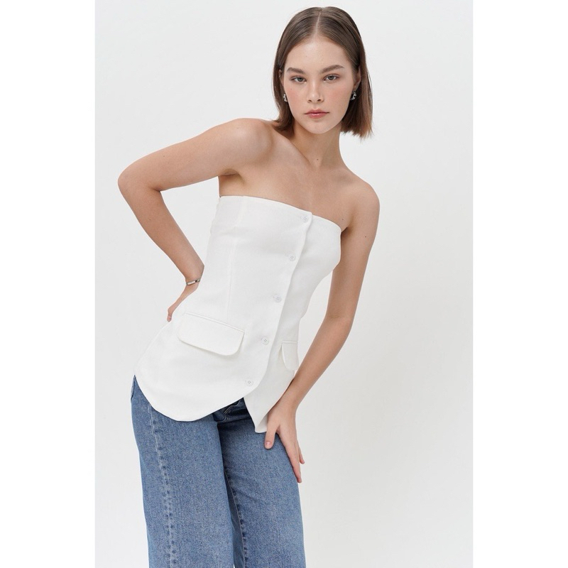 Love and Flair top in white