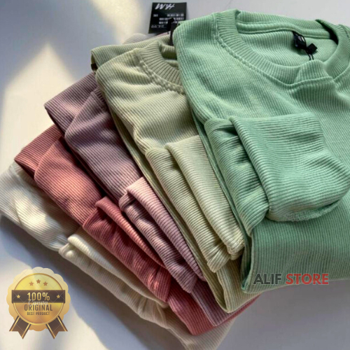 Kaos Rib Premium / Kaos Grosir / Kaos Rib Premium Tebal / Kaos Lengan Panjang Termurah