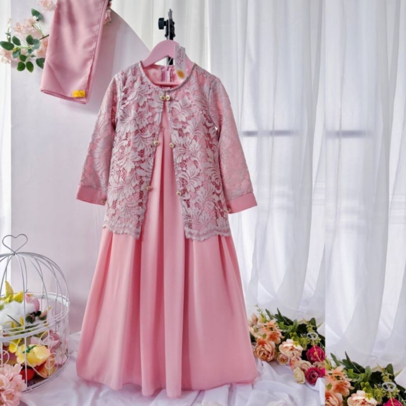 BEST SELLER Labella Gamis Anak Dress Anak/Gamis Anak/Gamis Anak Murah Zakira Brukat