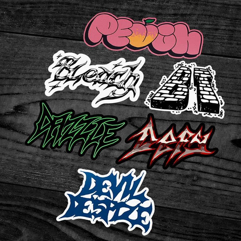 

PEACH / BLEACH / BT / DAZZLE / DEFY / DEVIL DESPIZE - Sticker Band (BOOTLEG)