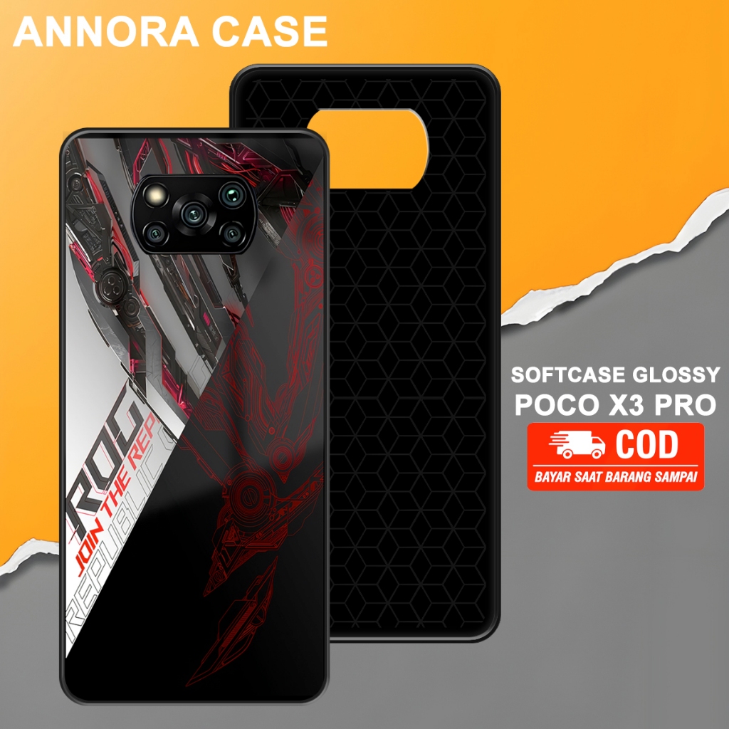 Softcase Glossy Motif Rog Case Procamera Case anti jamur cocok untuk Poco X3 Pro X3 NFC Poco X3 Dan 