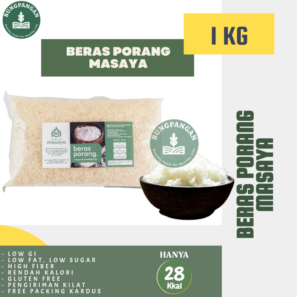 

ORN777 New event READY STOCK MASAYA BERAS PORANG 1 KG shirataki konjac diet sehat