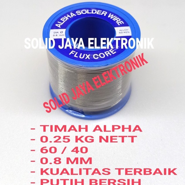 QrP TIMAH ALPHA ALPA TENOL TINOL KAWAT PATRI FLUX CORED SOLDER WIRE 8MM 64 25 GRAM KUALITAS BERSIH