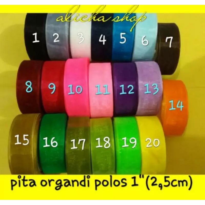 

Pita Kaca / Pita Organdi Polos 1" (2,5cm)