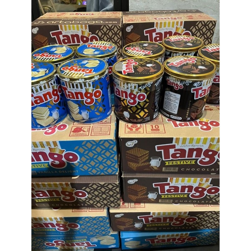 

1dus tango tanggo wafer kaleng / tenggo waffer kaleng isi 6 300gram cokelat vanila diskon 10% di live dan video