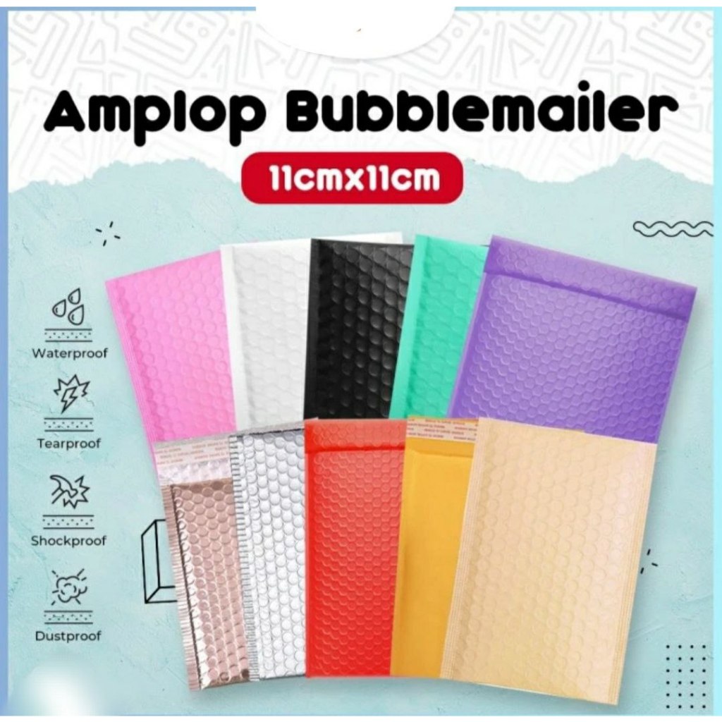 Amplop Bubble Wrap Kemasan Amplop Poli Mailer Empuk 11X11 cm - Putih