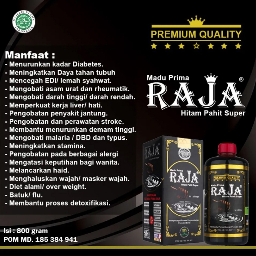 

Madu Prima RAJA Hitam Pahit Super 800 gr ORIGINAL