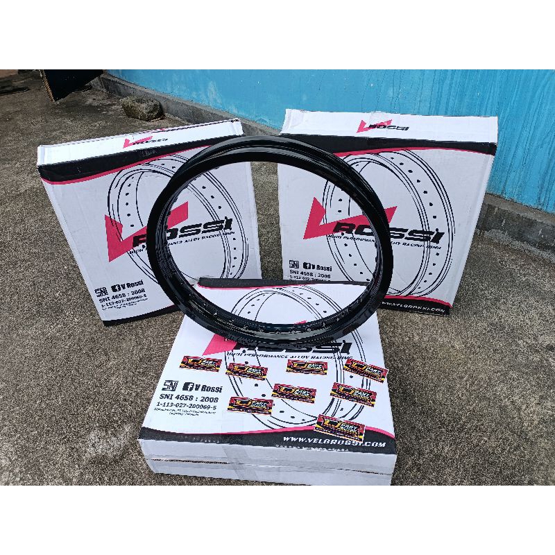 VROSSI BLACK GLOSSY VELG JARI JARI ROSSI HITAM GLOSSY 120/140/160/185 R17 VRROSI HITAM GLOSSY RING 1