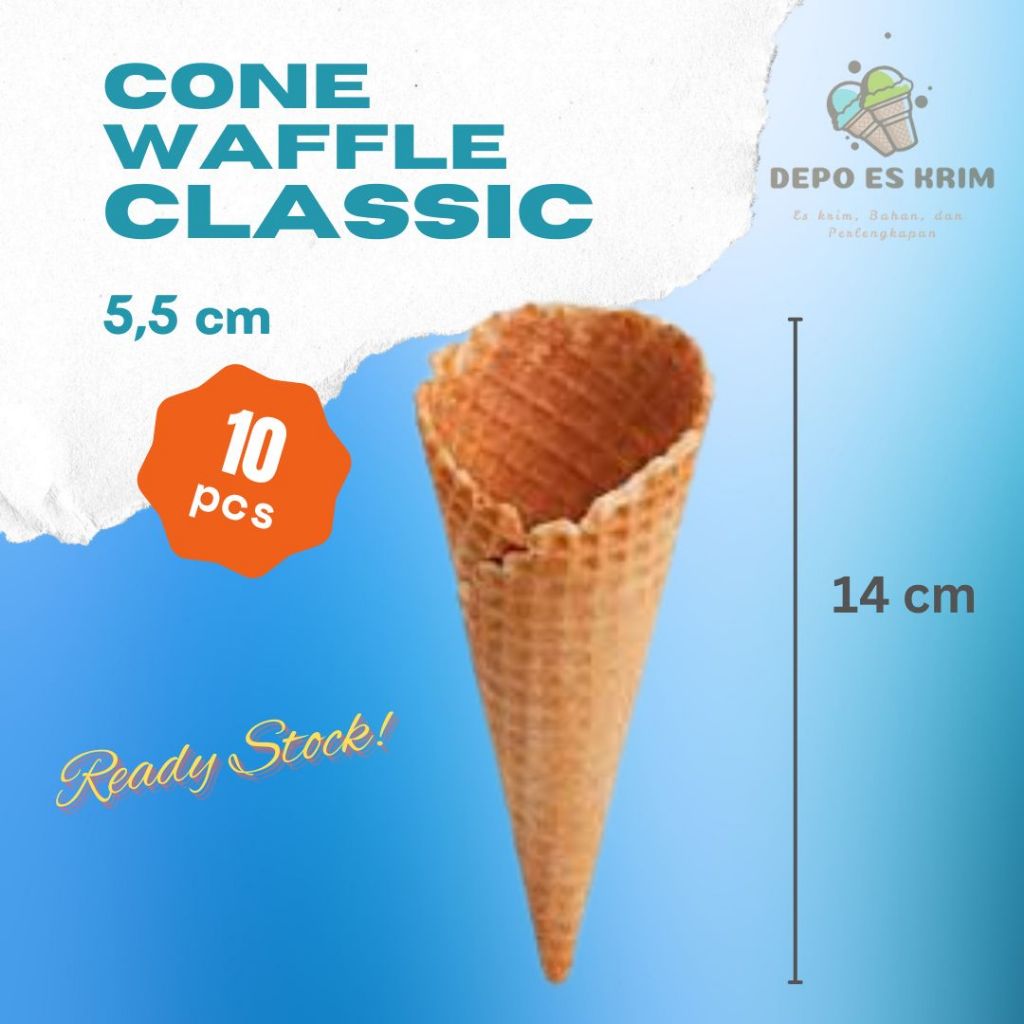 

Classic Sugar Rolled Cone Waffle Ice Cream Wafer Kerucut Besar mirip Mixue