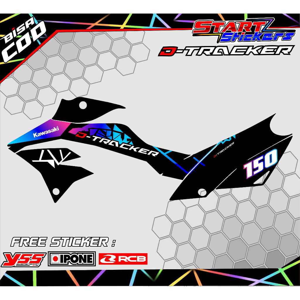 STRIPING VARIASI KAWASAKI D TRACKER / STIKER LIST MOTOR  KLX D TRACKER