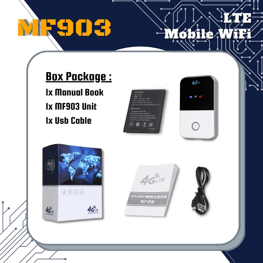 Modem Mifi 4G LTE MF903 Wireless Mobile WiFi Router Pocket Outdoor Hot