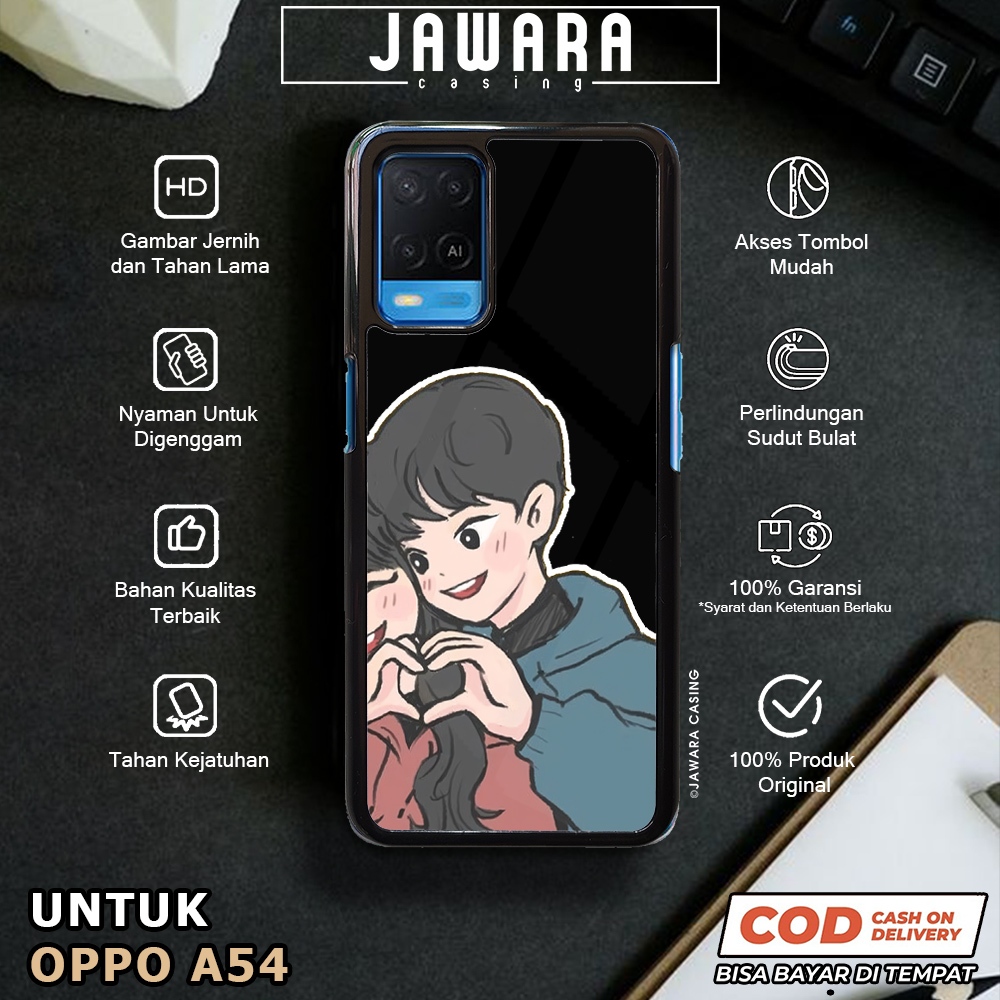 Case Oppo A54 Casing Oppo A54 [COUPLE] Premium Glossy Case Hp Oppo Jawara Casing Hp Oppo A54 Custom 