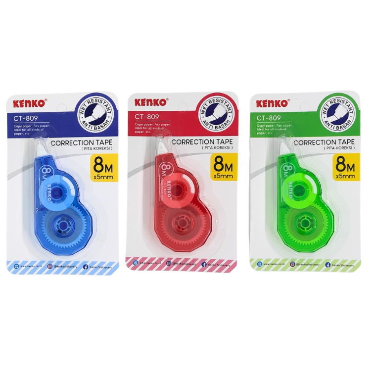 

Gramedia Batam - Kenko Correction tape CT-809 ( 8 m x 5 Mm )