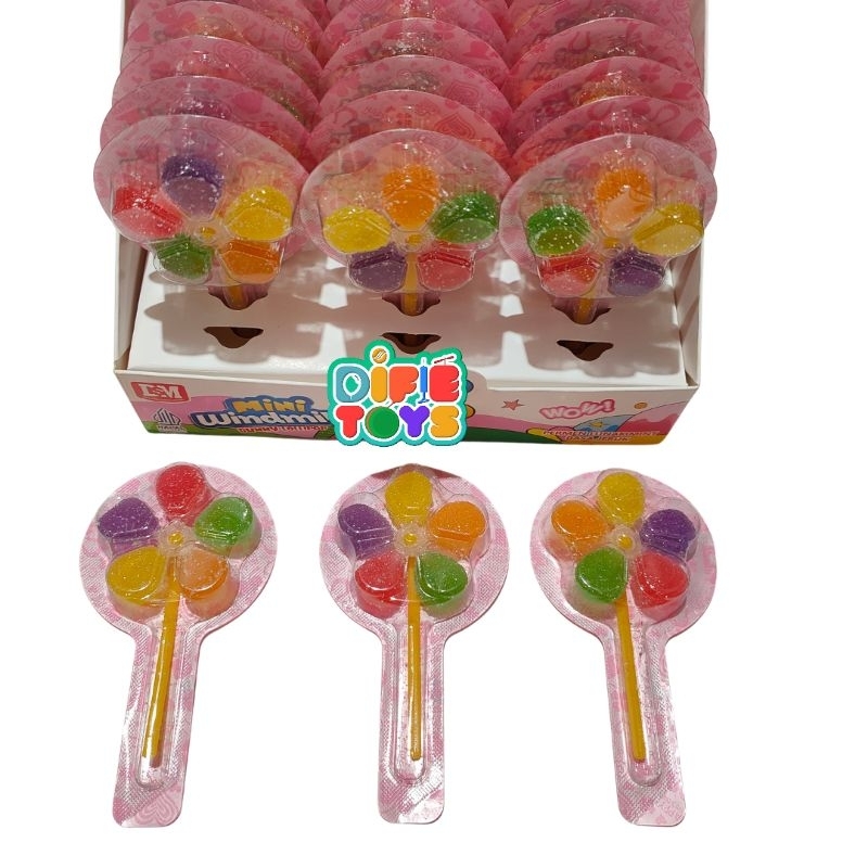 

30 PCS GUMMY KIPAS PERMEN LUNAK YUMMY PERMEN KIPAS MINI WINDMILL LUNAK