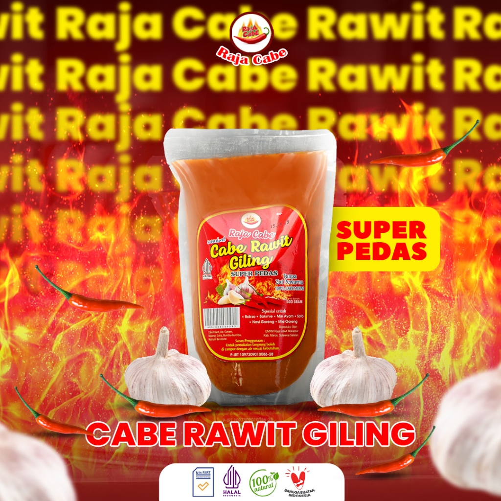 

Raja cabe Sambal Cabe Rawit Giling Super Ekonomis 500gram