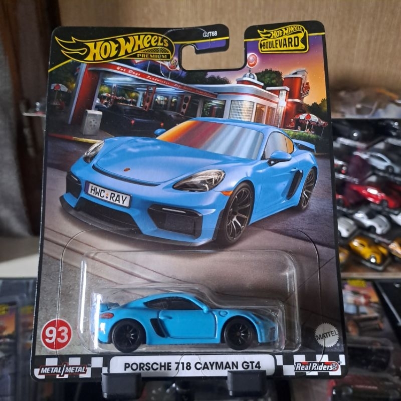 Hotwheels Premium Boulevard Porsche 718 Cayman GT 4 Biru