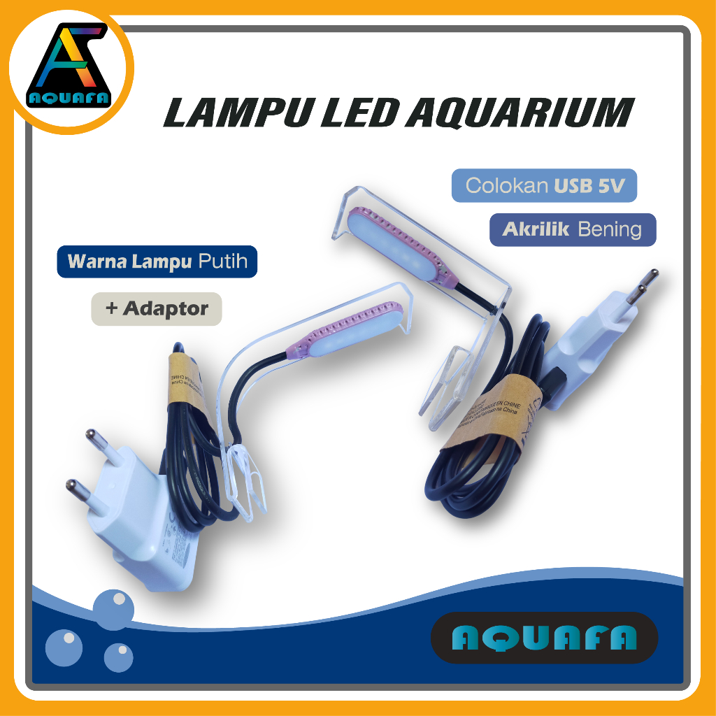 Lampu Aquarium USB LED 5volt + Adaptor                                                              