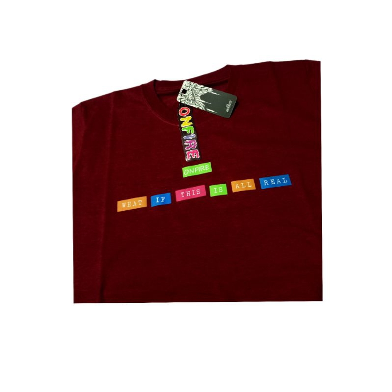 ONFIRE RVLN KAOS PREMIUM DISTRO/KAOS PRIA DISTRO/KAOS ONFIRE BANDUNG /KAOS WARNA MAROON