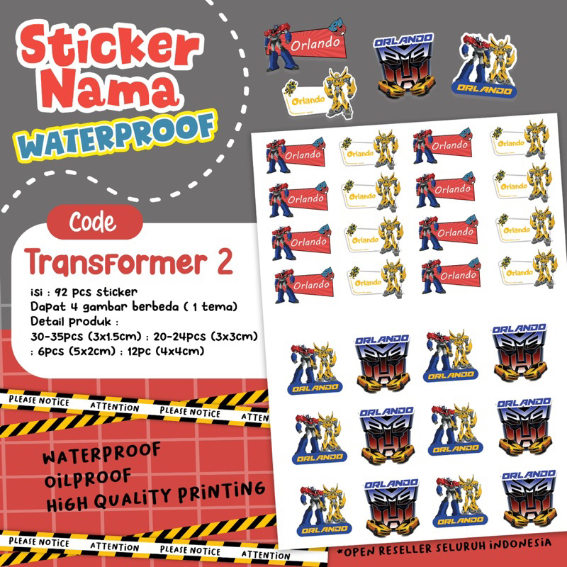 

[GIANTPALACE] 92PCS STICKER LABEL NAMA ANAK WATERPROOF OILPROOF AWET TAHAN LAMA STIKER BUKU ANAK BACK TO SCHOOL