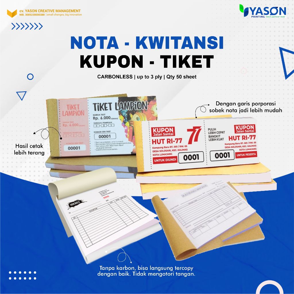 

NOTA / BUKU NOTA 2ply UKURAN 1/4