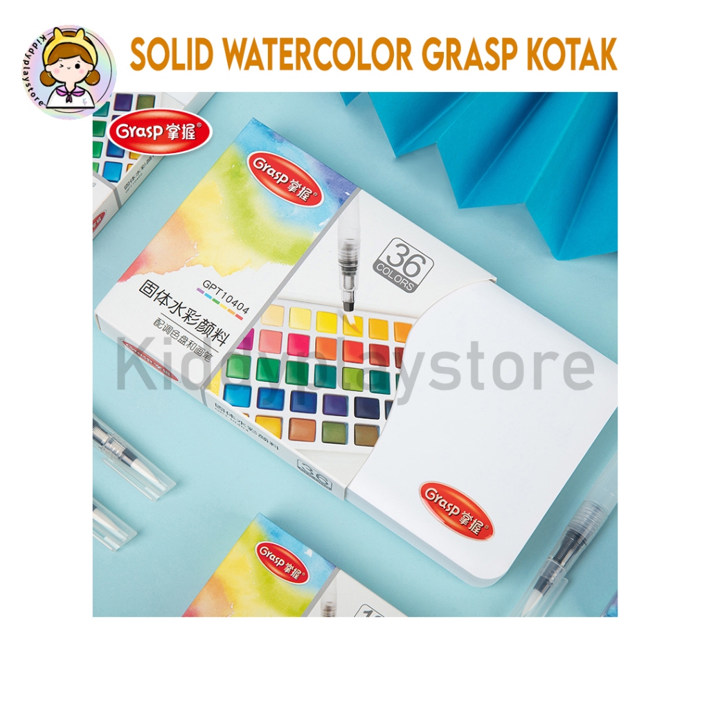 

Solid Watercolor Paint Set Grasp With Water Brush Pen Portable Travel Water Color Pigment For Beginner Art Model Kotak