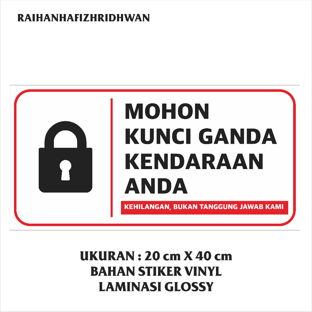 

STIKER VINYL MOHON KUNCI GANDA KENDARAAN ANDA