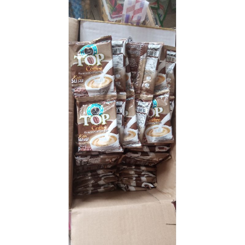 

Top coffe susu renceng isi 12 sachet | top kopi susu renceng