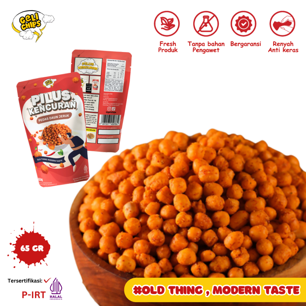 

Gelichips - Pilus Cikuran Spicy Pedas Gurih (Sukro Cikur) 65gr