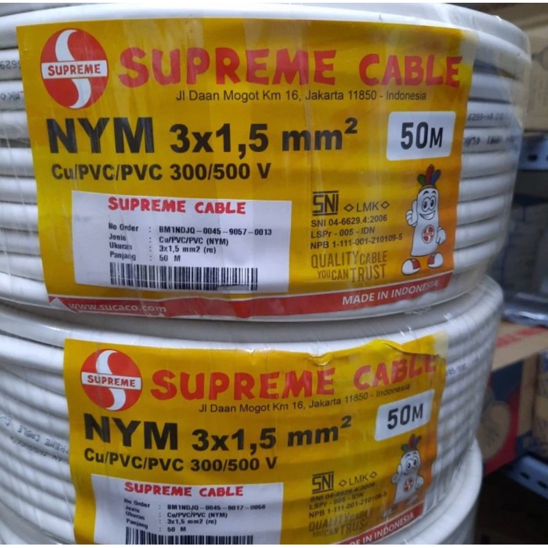 KABEL NYM 3X1.5MM 3X1,5MM SUPREME 50M/KABEL NYM 3X1.5 MM 3X1,5 MM SUPREME 50M