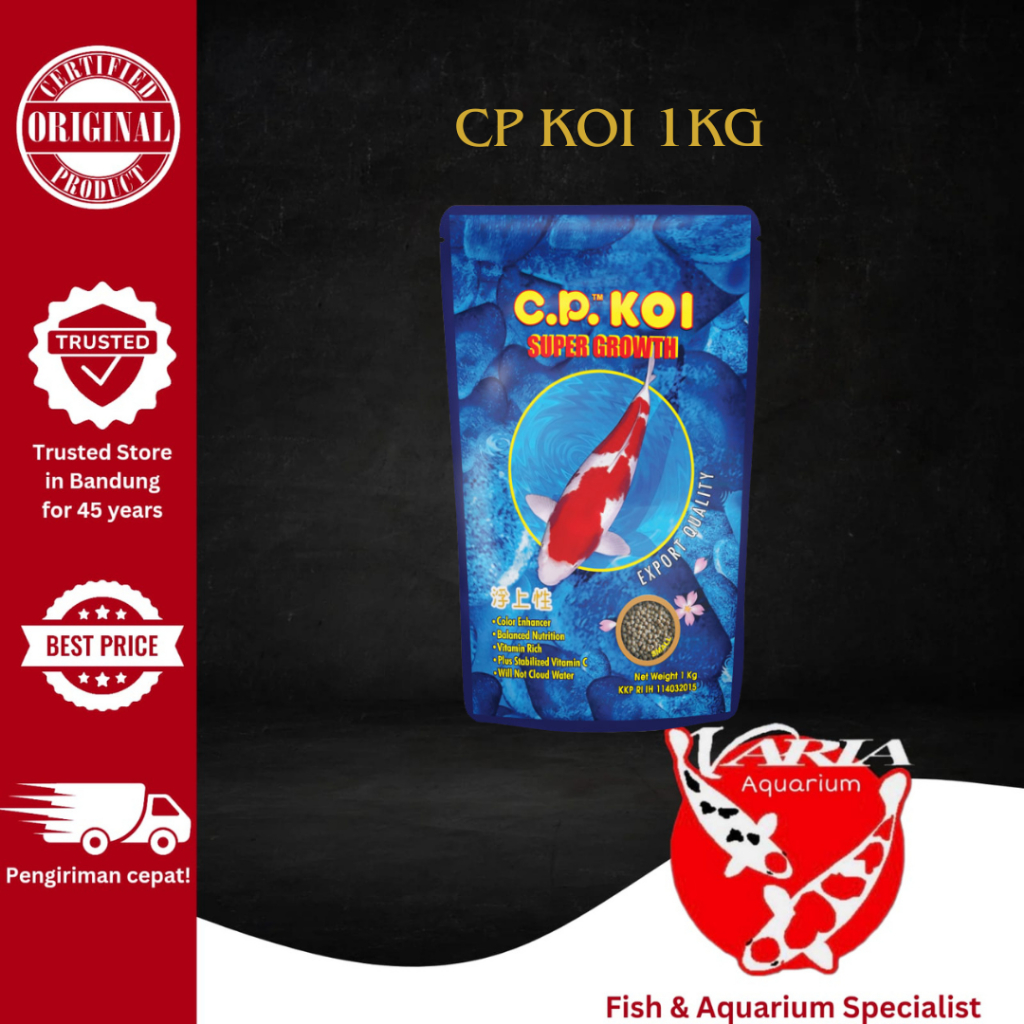 CP. KOI SUPER GROWTH 1KG PAKAN KOI CP KOI  SIZE M/S