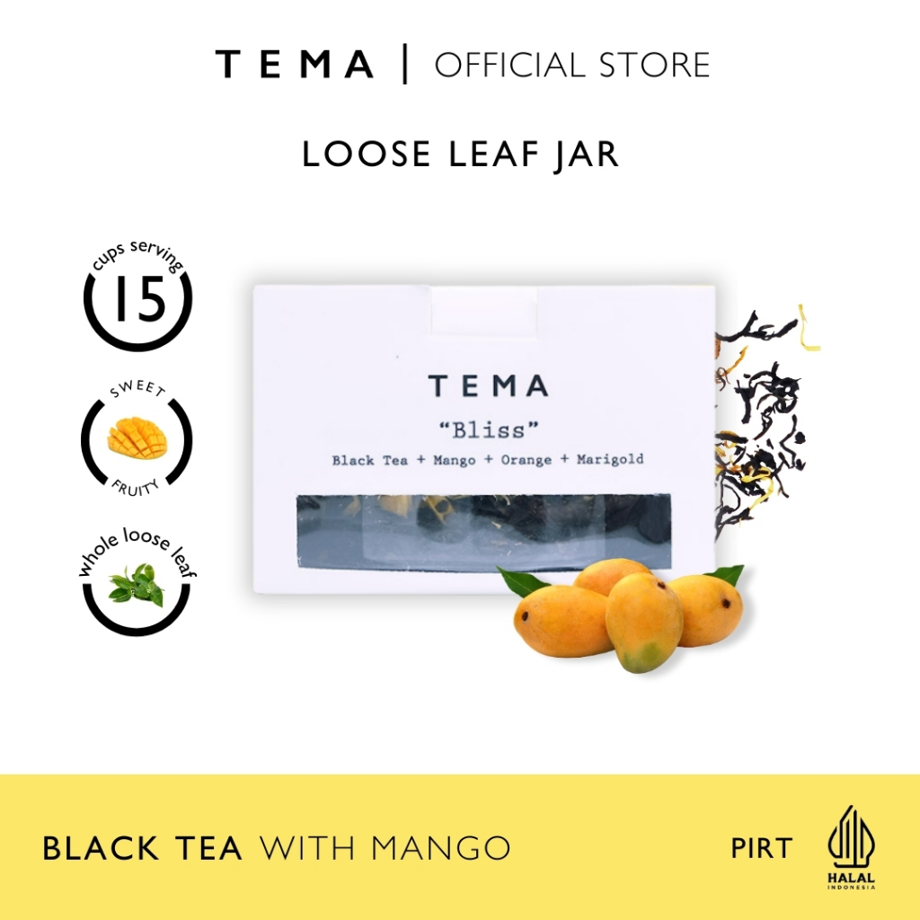 

Bliss - Black Mango Tea - TEMA Tea Jar - 15 Servings