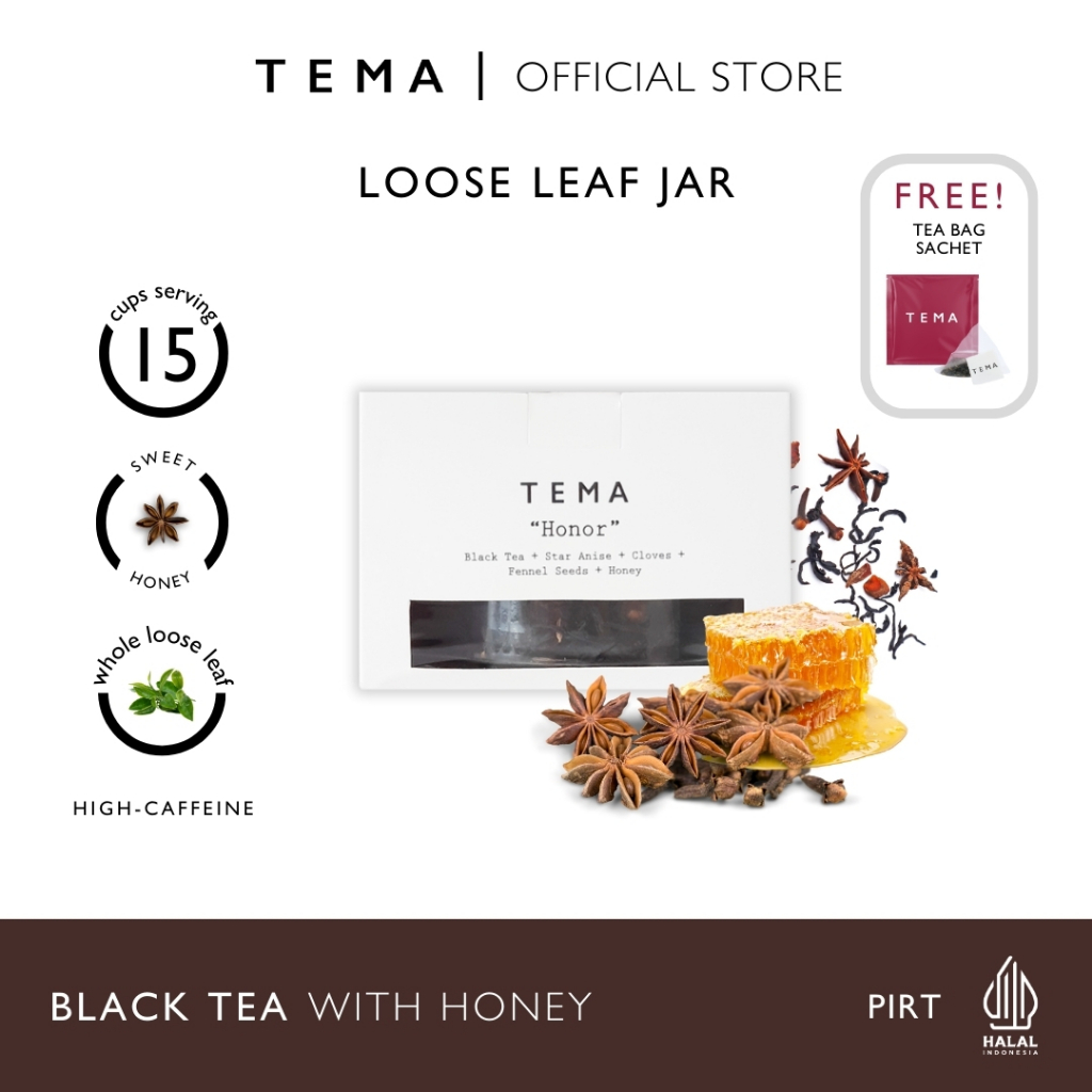 

Honor - Black Honey - TEMA Tea Jar - 15 Servings