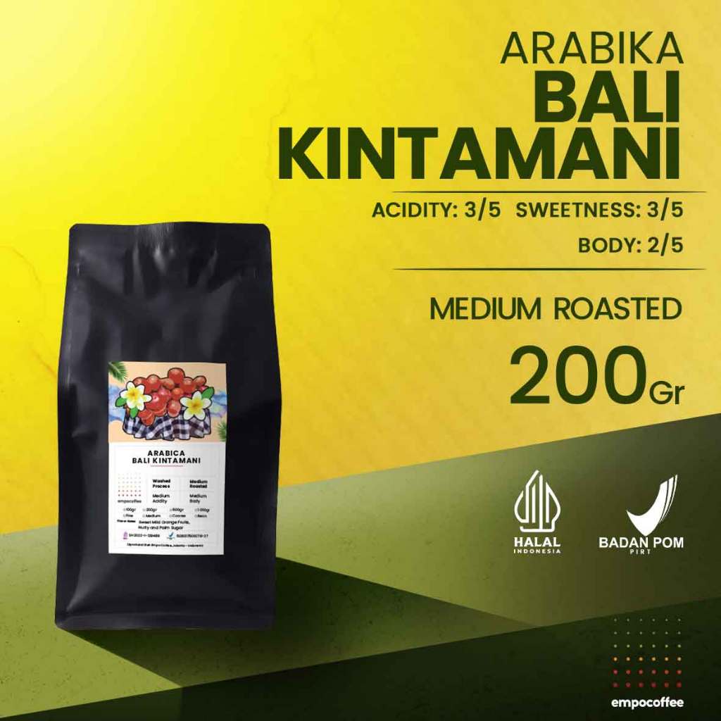 

Empo Coffee Biji Kopi Bubuk Arabika Bali Kintamani Arabica Coffee Roasted Bean Coffe Roast Beans 200 Gram