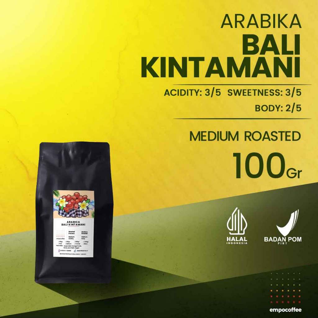 

Empo Coffee Biji Kopi Bubuk Arabika Bali Kintamani Arabica Coffee Roasted Bean Coffe Roast Beans 100 Gram