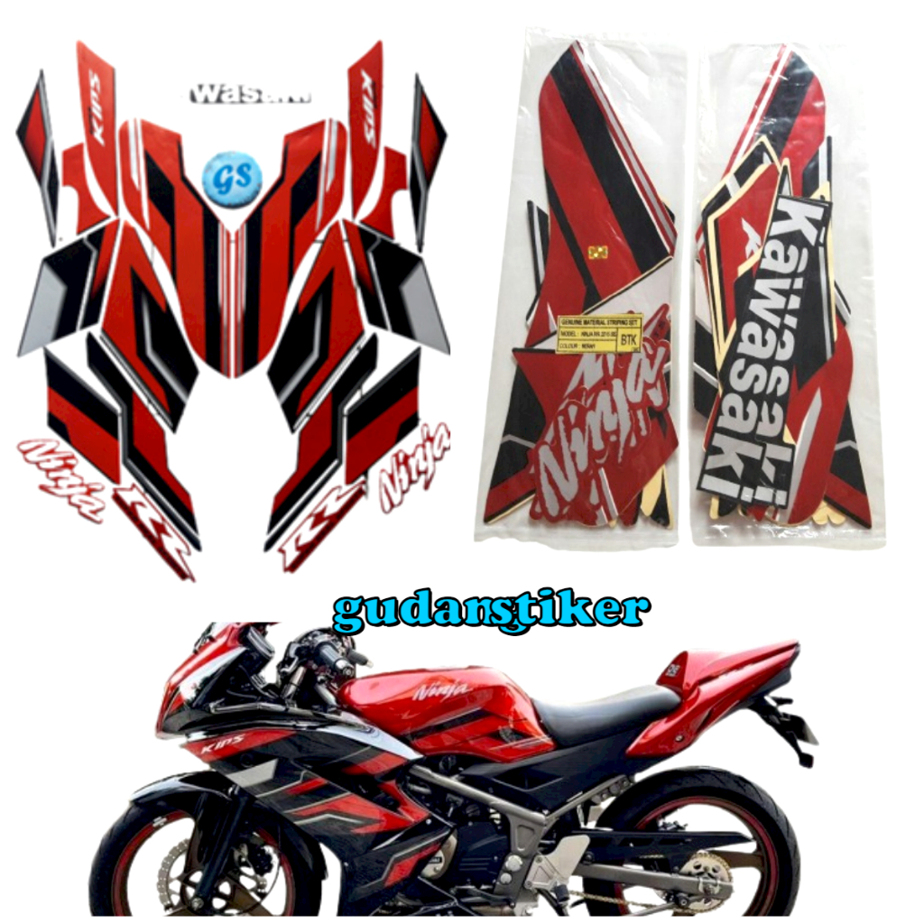 stiker motor striping lis body kawasaki ninja rr se 150 2015 merah