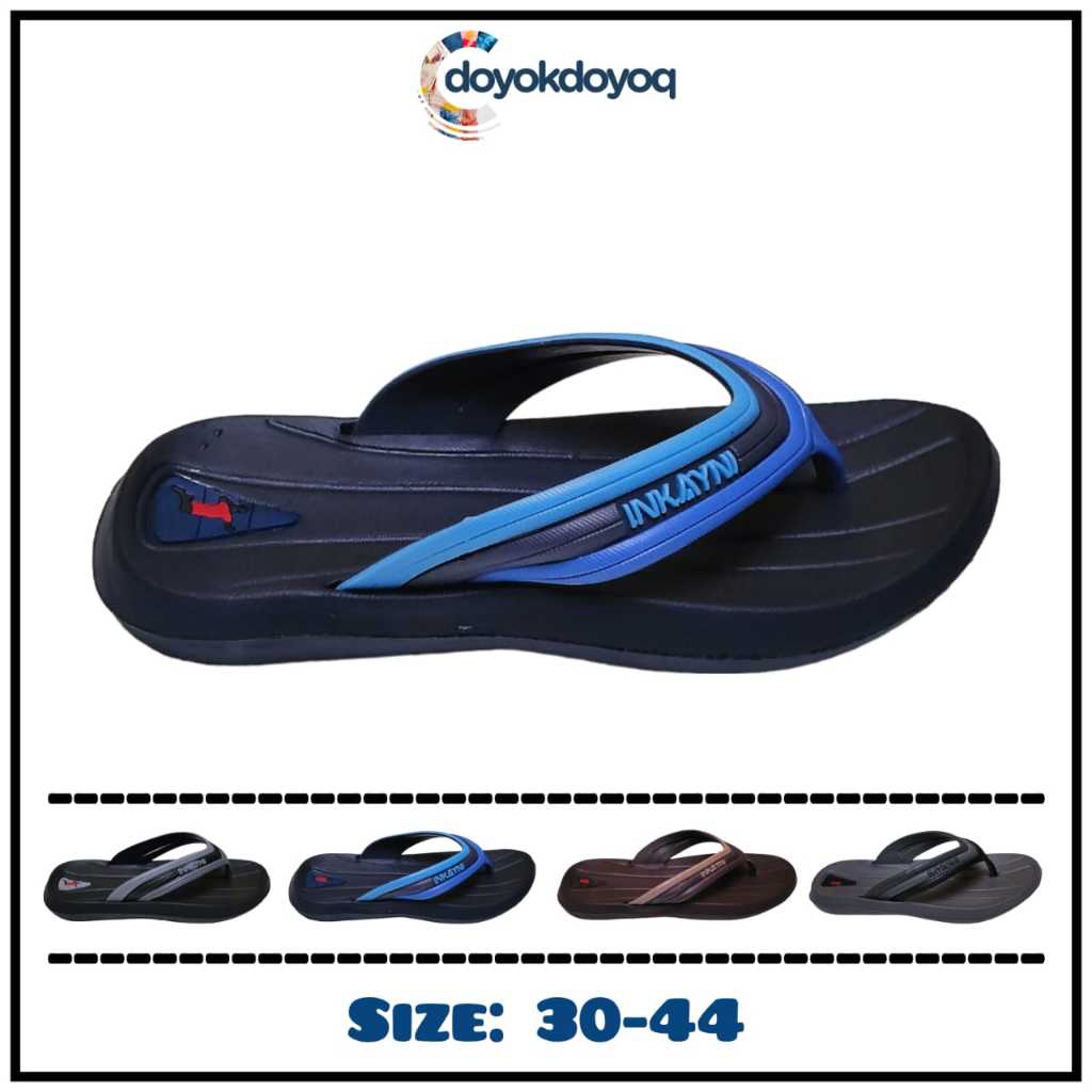 Sandal Jepit Pria Motif Bergaris Keren Sandal Karet Sandal Casual Sandal Nyaman Dipakai Sehari-hari