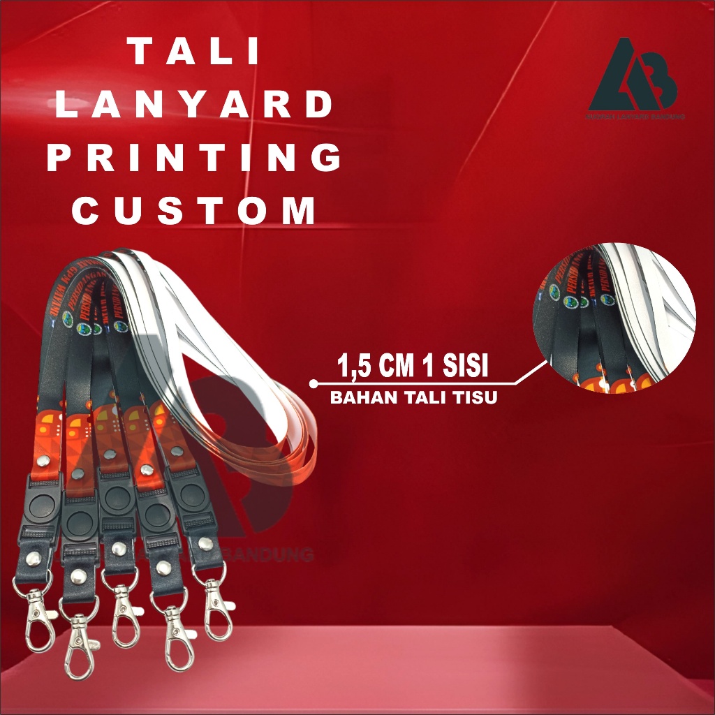

Tali lanyard id card printing 1,5 cm 1sisi /cetak tali lanyard print sublim desain custom