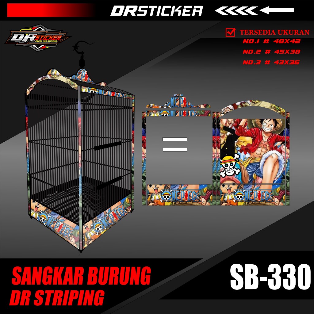 Sticker Decal Sangkar Murai - Stiker Ebod Murai - Sticker Decal Sangkar Burung One Piece