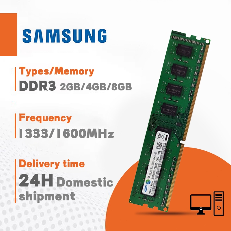 【Jakarta Spot】Samsung 2GB/4GB/8GB Desktop RAM  DDR3 1333/1600MHZ DIMM PC3-12800 memory for PC