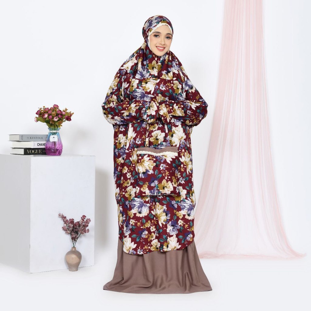 MUKENA TUNIK RENDA RESLETING DEPAN 3 IN 1/MUKENA BALI/MUKENA ATAS BAWAH BERLENGAN