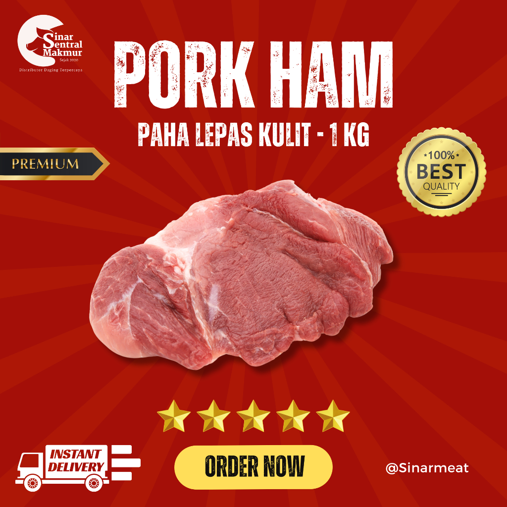 

DAGING PAHA BABI LEPAS KULIT LOKAL / PORK HAM SKIN OFF 1KG