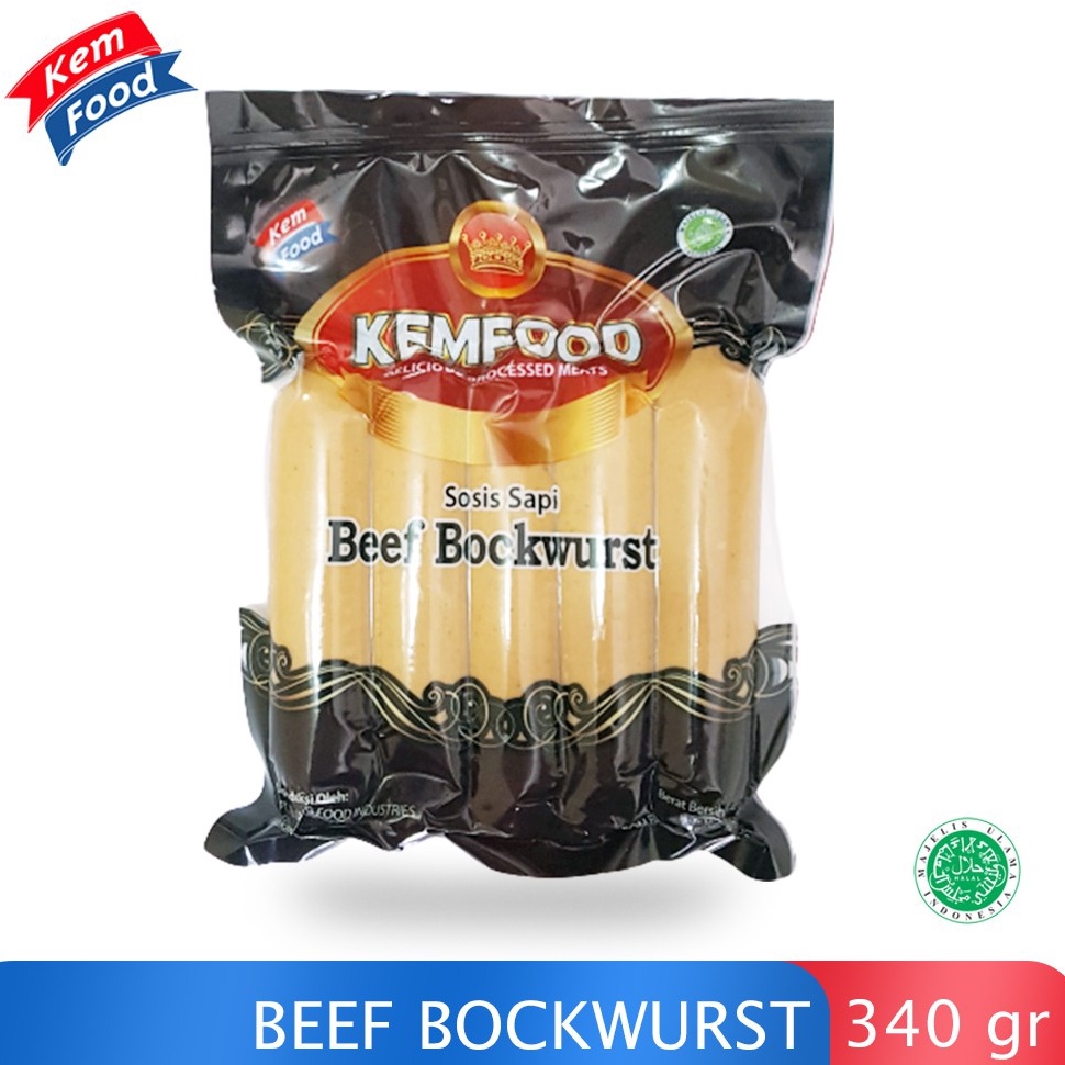 

UEM297 ORIGINAL Kemfood Beef Bockwurst Sosis Sapi 34 gr