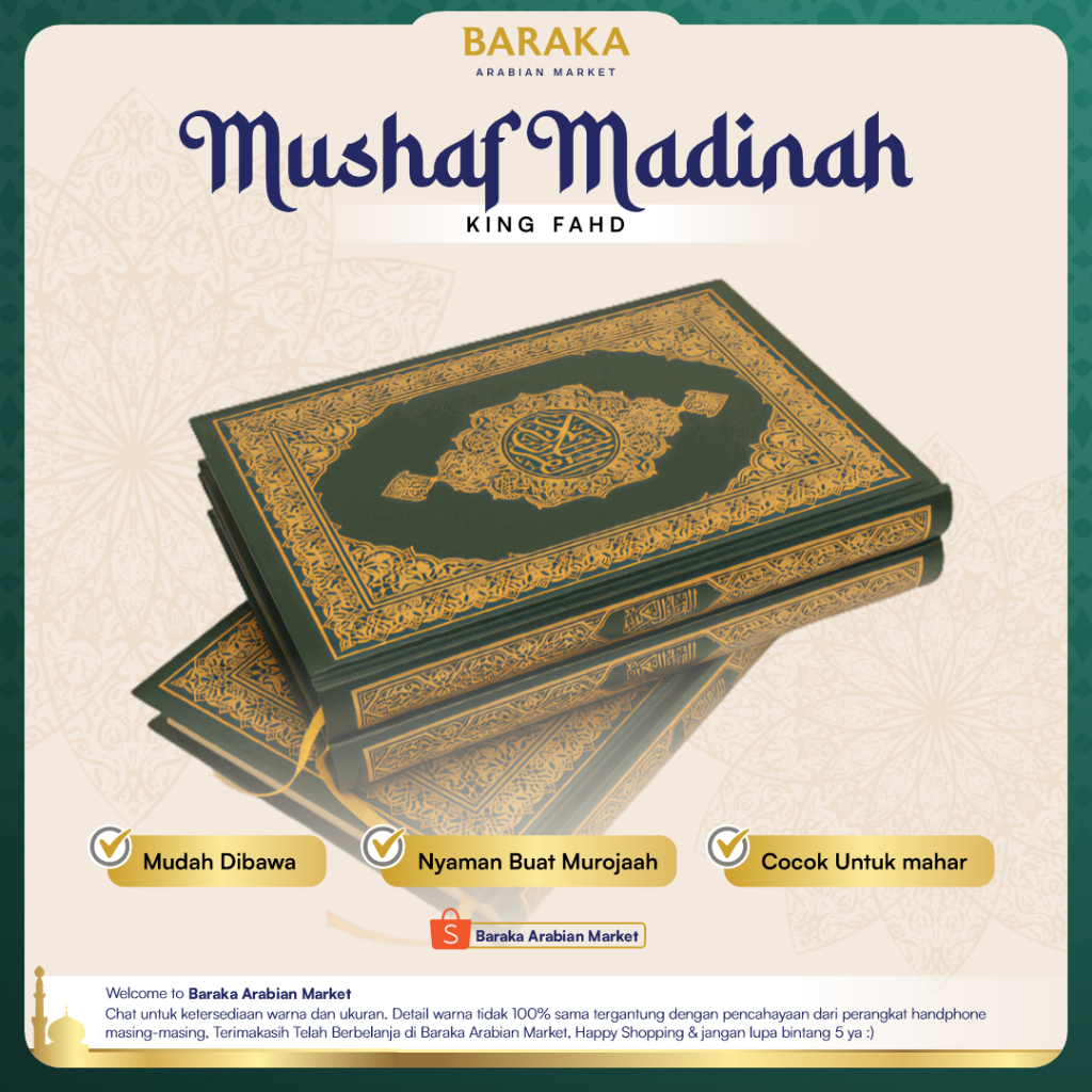 Mushaf Kitab Al Quran Madinah Original Banyak Ukuran Saku Asli
